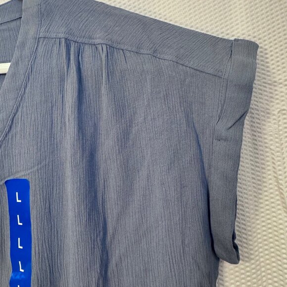 Orvis Womens Light Blue Short-Sleeve Button-Front Blouse Size Large - Picture 3 of 7